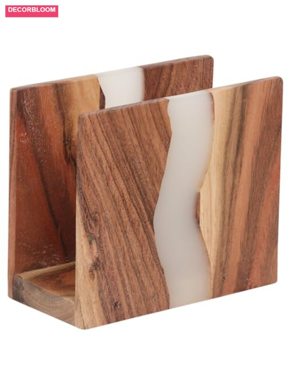 Acacia Wood Epoxy Napkin Holder Rustic Farmhouse Kitchen Dining